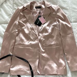 PLT Rose Satin Blazer